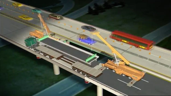 The Virginia DOT used animation to explain how prefabricated bridge elements speed up construction and minimize traffic impacts.