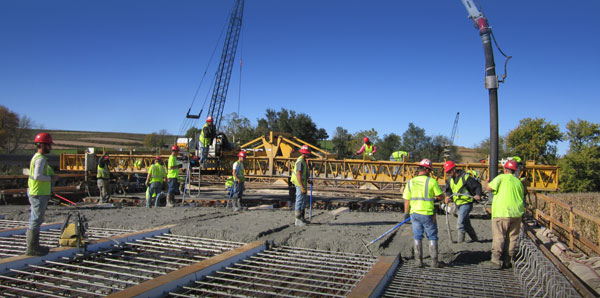 The bridge superstructure on the Little Silver Creek project