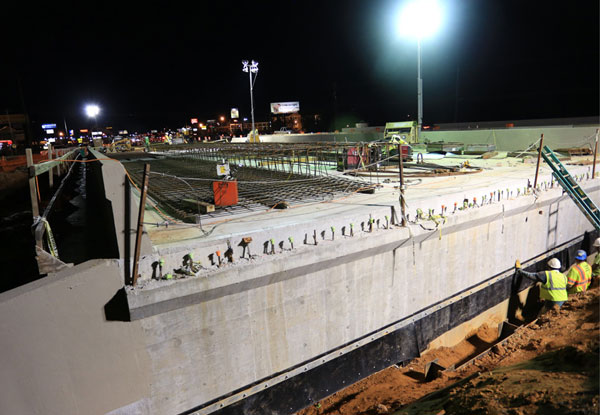 Using a bridge slide minimized traffic disruption on Dothan’s main travel route.