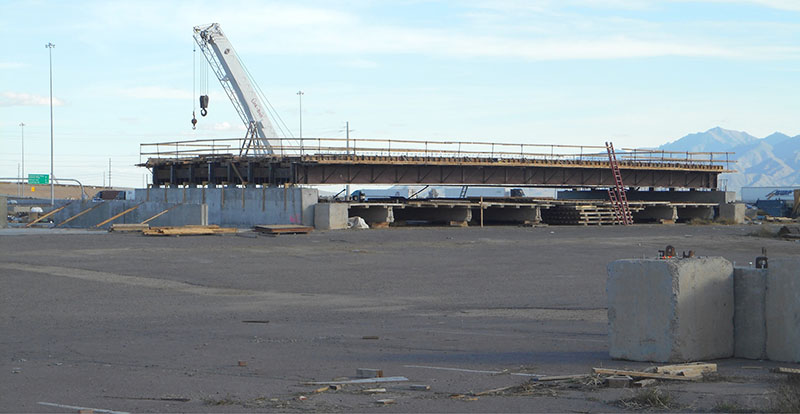 Photo of bridge at fabrication site.