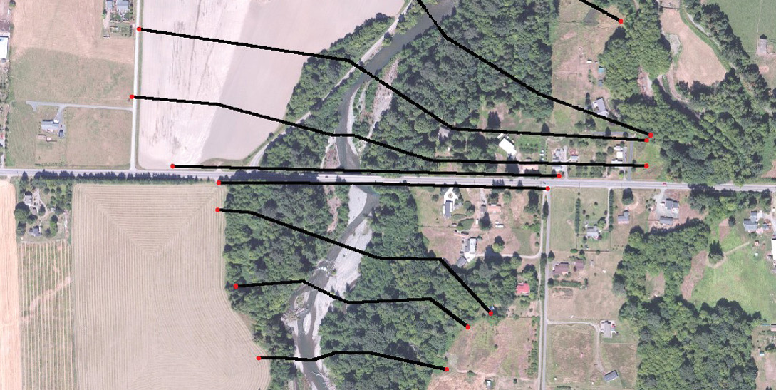 2D hydraulic model along the Dungeness River.