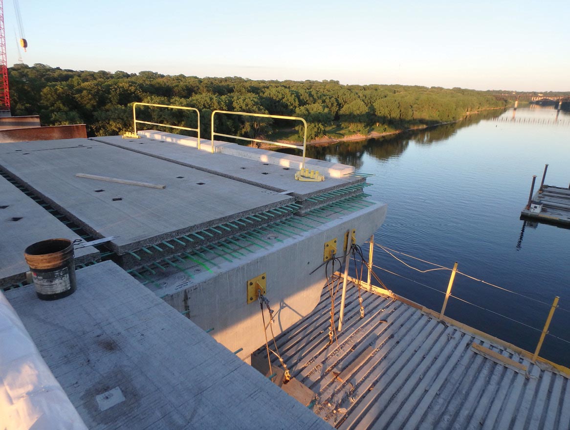 Photo of bridge under construction over a waterway