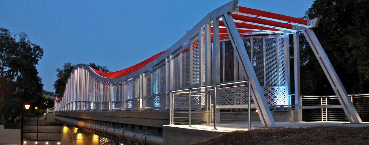 a pedestrian bridge in Gainesville, FL