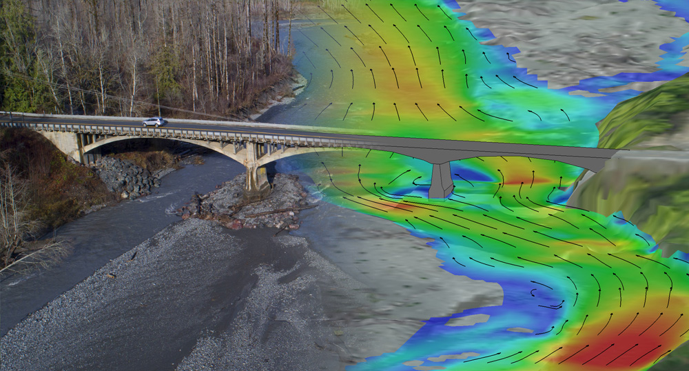 Photo of Bridge with water flow model