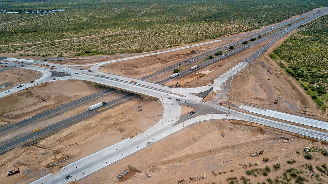 Aerial view of I-10/Houghton Road Project in Arizona