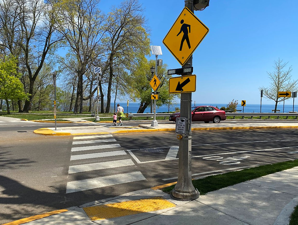 Whitefish Bay, WI, implemented STEP countermeasures such as rectangular rapid flashing beacons and high-visibility crosswalks