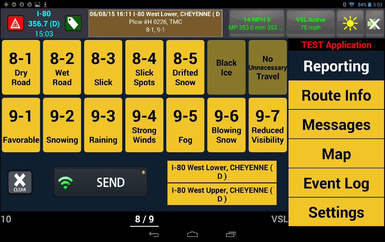 WDOT mobile app screenshot