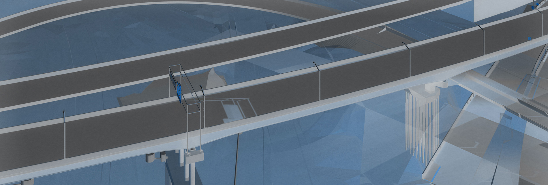 #3D Highway Bridge rendering