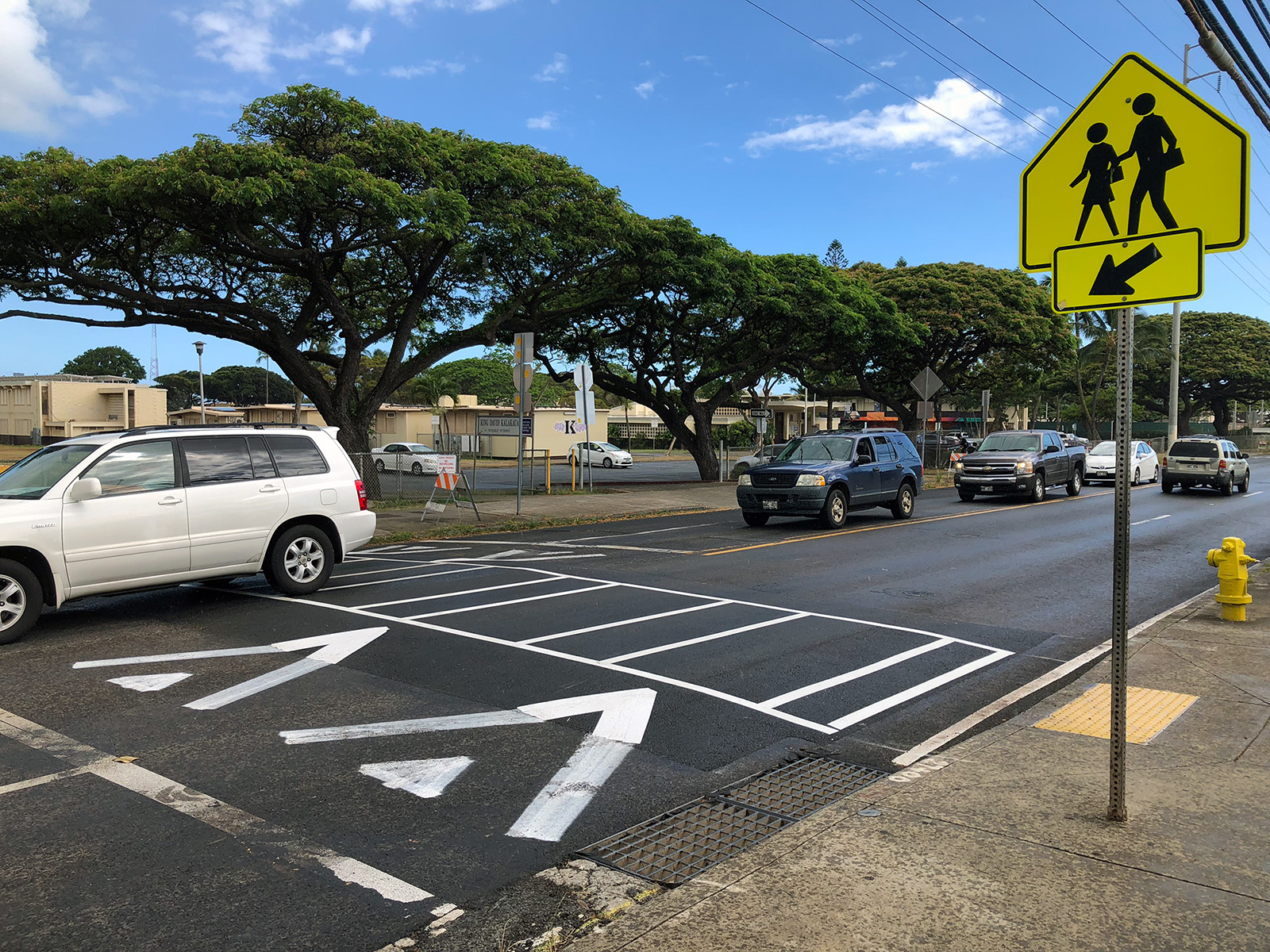 Raised crosswalk photo from Hawaii DOT.