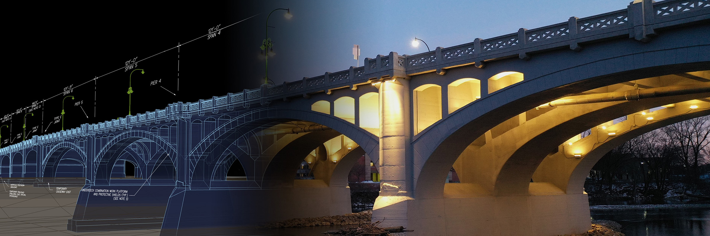 #3D Highway Bridge rendering