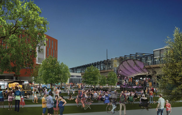 Artist rendering of future Lake Street Transit Village in Hennepin County, Minnesota