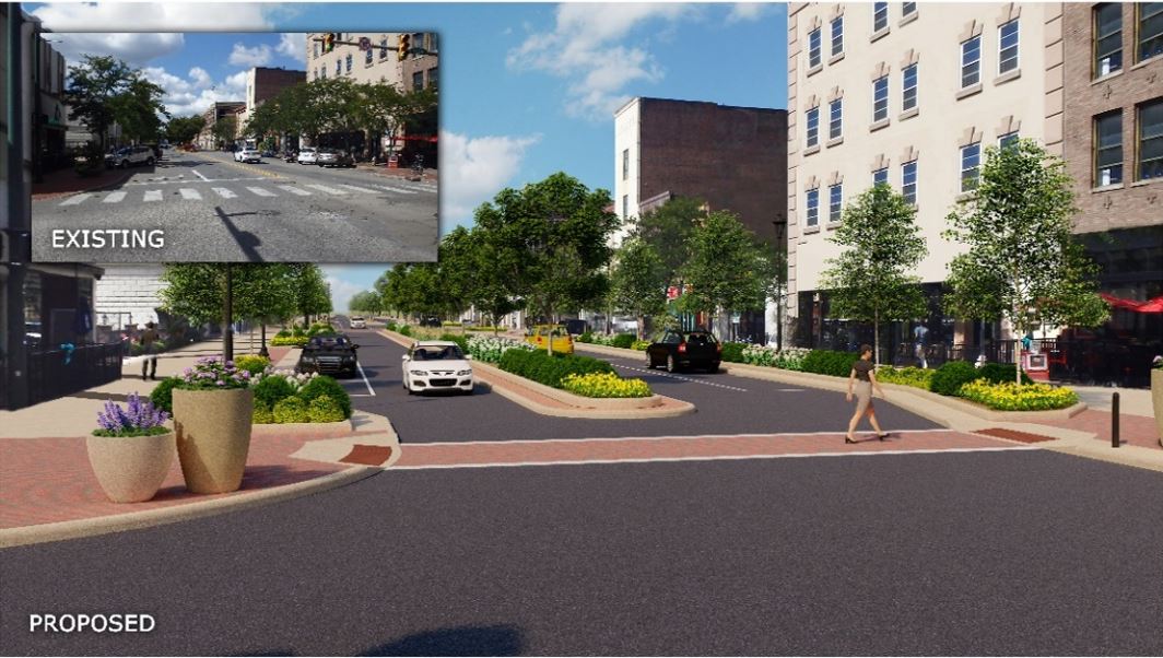 Figure 1: Rendering of SMART2 Network project Phase II work on the intersection of Federal and Phelps Streets in the Youngstown Central Business District.