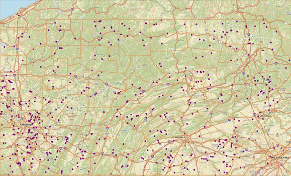 Map of all replacement bridges included in the project