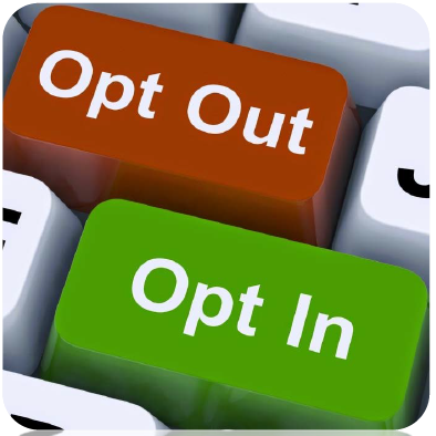 Opt In or Opt Out buttons