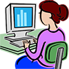 illustration of man on computer