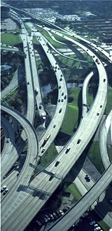 aerial view of traffic