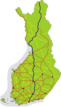 Map of Highway 4 (VT4 Järvenpää-Lahti) - Finland area