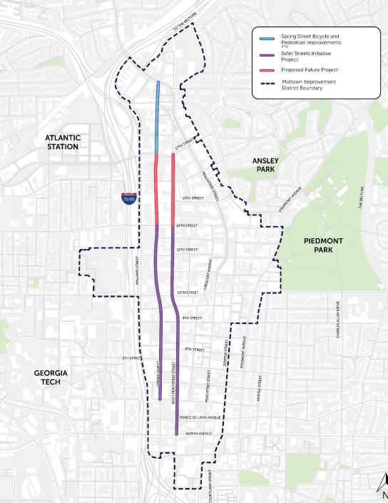Planned Improvements on Spring and West Peachtree Street – Midtown, Atlanta