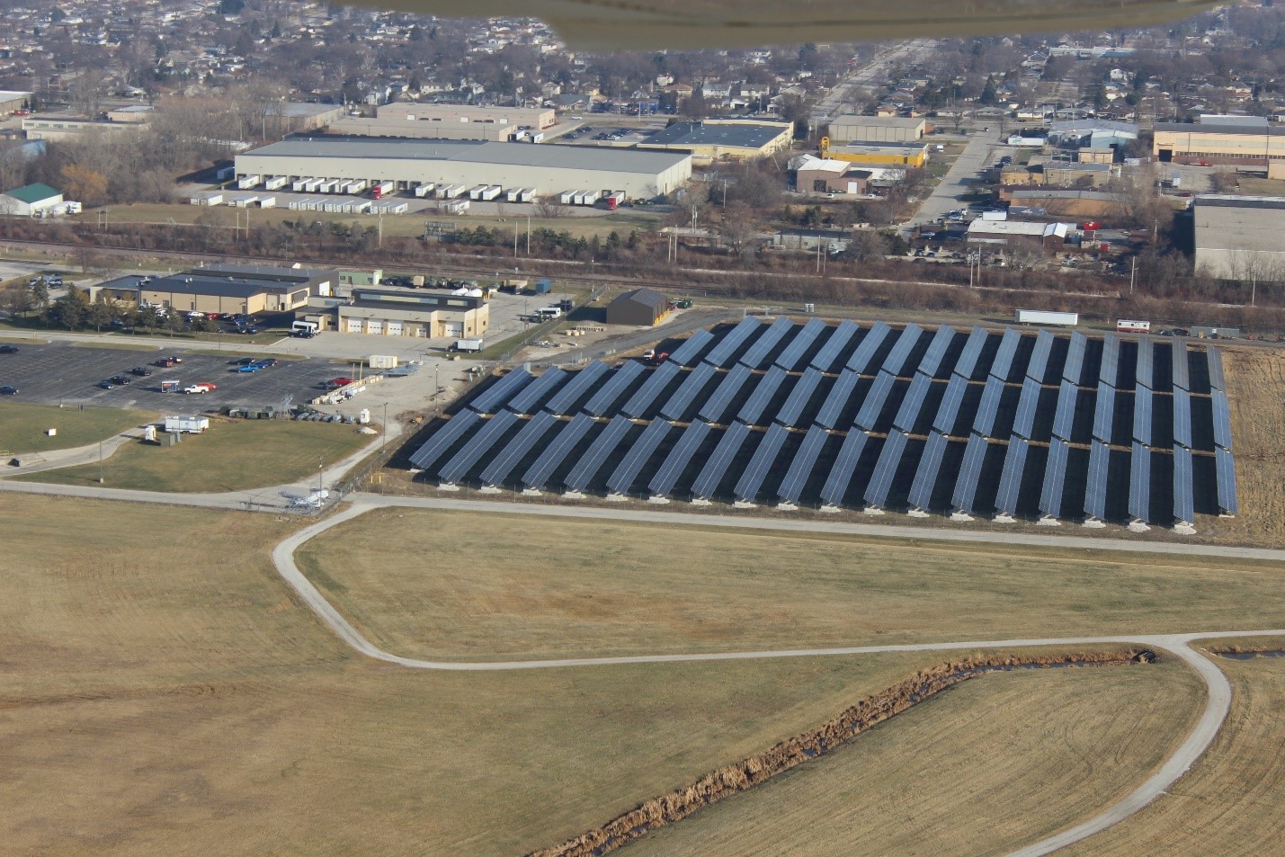 Ariel view of solar farm