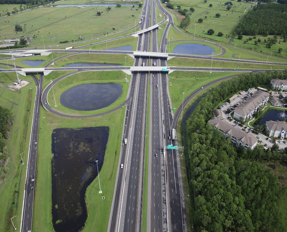 Ariel view of interstate.