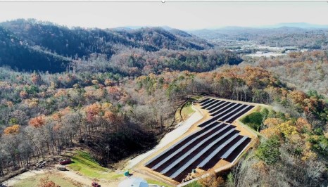 Areial view of solar farm.