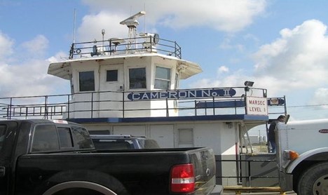 Picture of the M/V Cameron ferry in Cameron Parish at dock