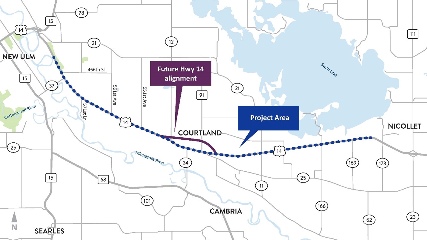 Highway 14 New ULM to Nicollet Project Area