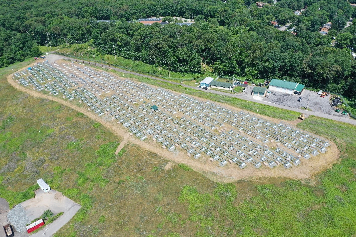 Aerial view of the 1.5-megawatt solar plant