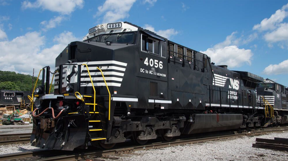 The Norfolk Southern (NS) train No. 4056 on railroad tracks