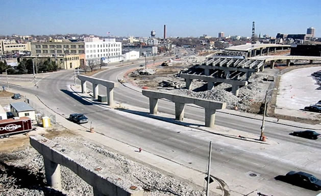 Park East freeway underconstruction