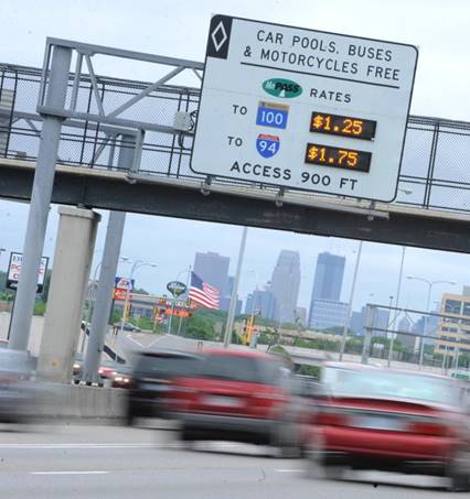 Toll signage pricing sign