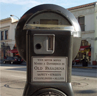 Parking meter sign "Your meter money makes a difference"