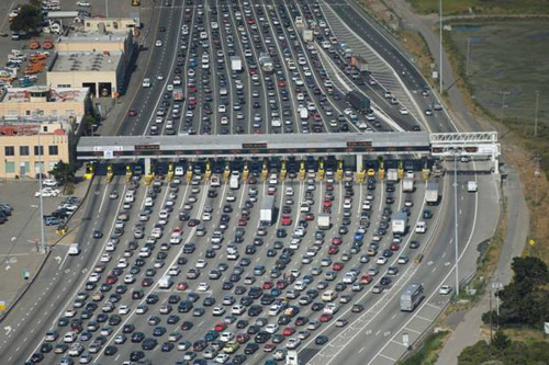 congested toll booth