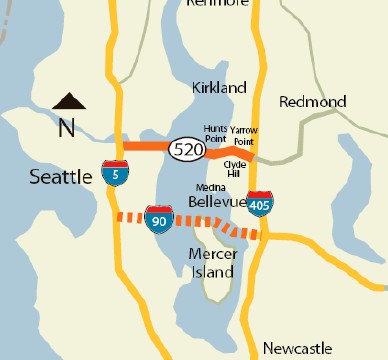 Map showing the proposed toll lanes
