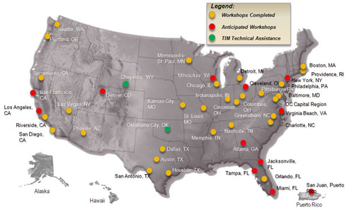 Map of Advanced Workshop locations