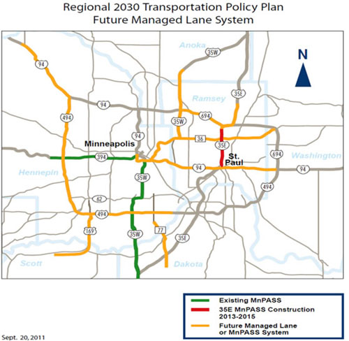 MnPASS map area