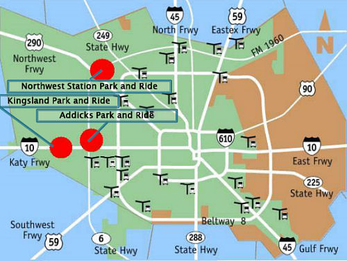 Map of Park and Rides