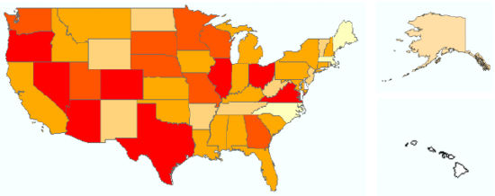 Seventeen states have 4+ Personal Auto UBI programs