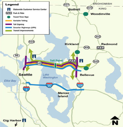 Seattle: SR-520 Project Map