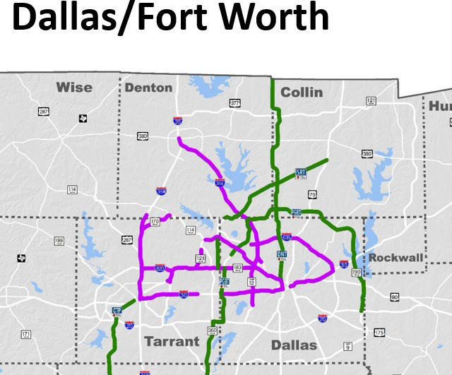 Dallas/Fort Worth area map