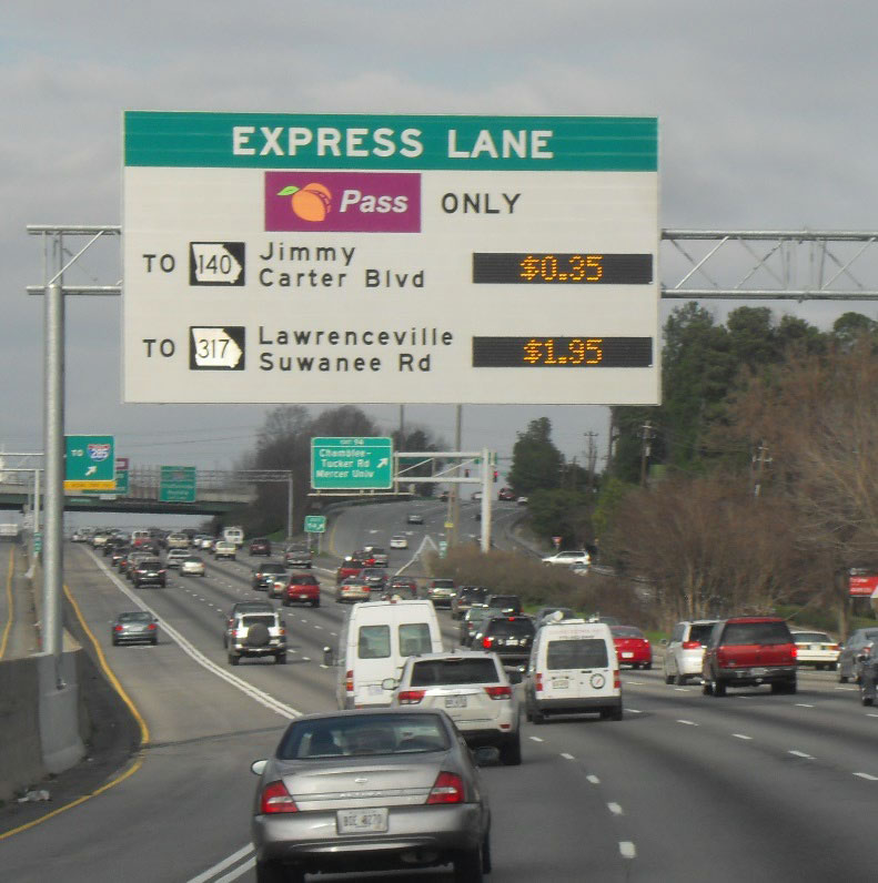 Traffic travelling in the Express Lanes