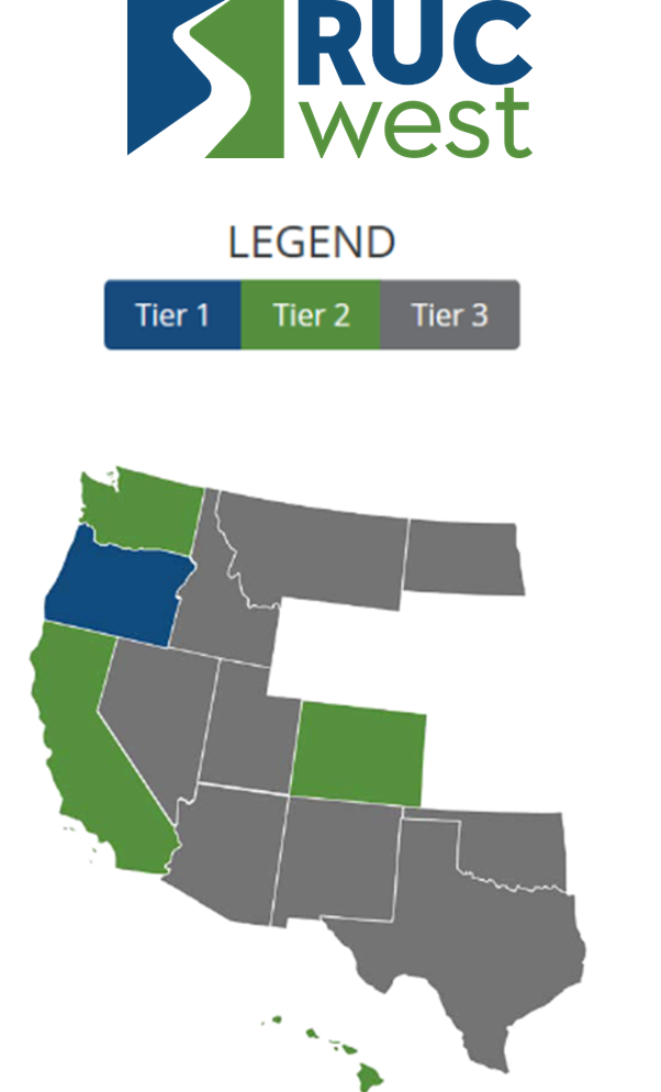 RUC West map with legend showing 3 Tiers