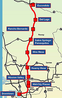 Area map showing BRT information