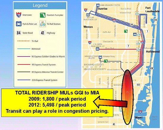 Map of area, highlighting total ridership

        