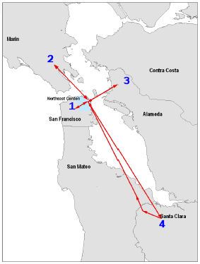Map of trip patterns