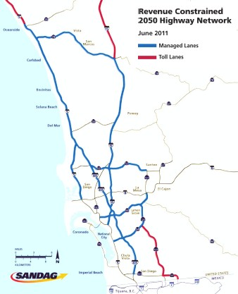 Map of the revenue constrained highway network