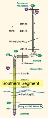 Map of southern segment