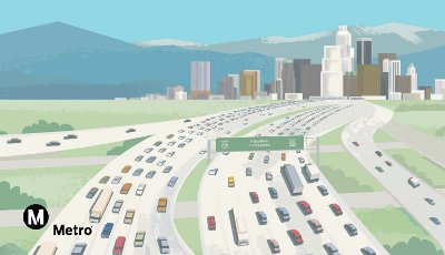 artistic traffic scene