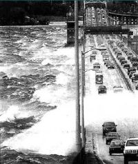 Bridge during storm