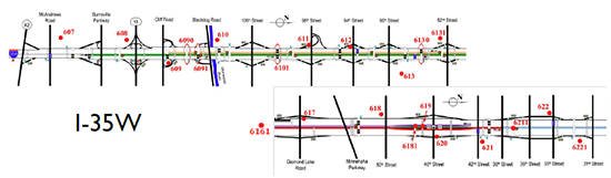 I-35 W Observation Locations